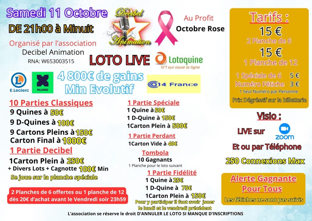 Affiche Samedi 11 Octobre