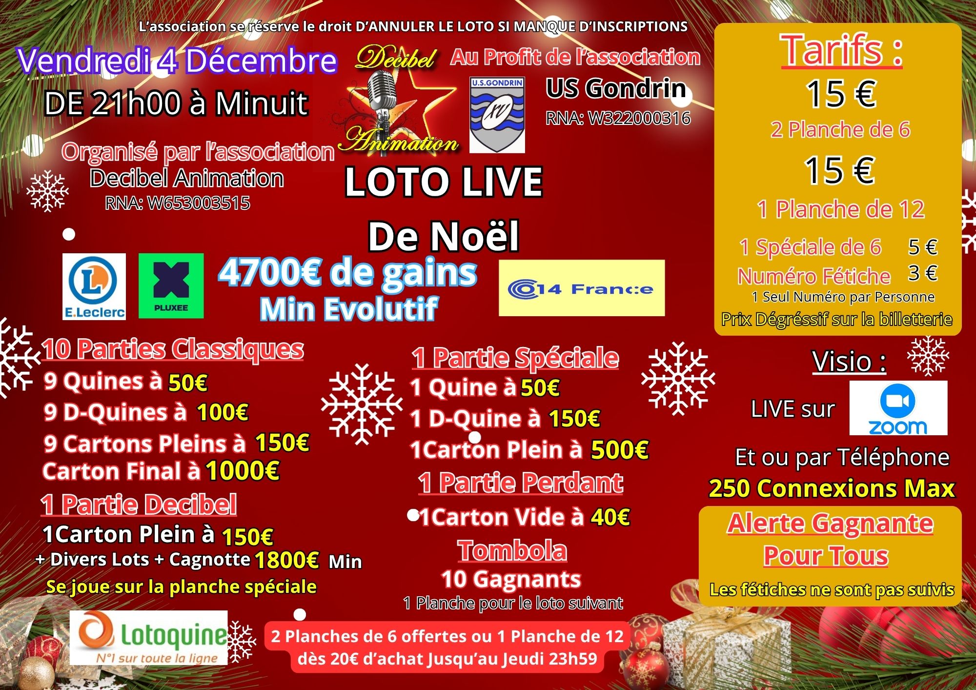 Affiche Vendredi 4 Décembre