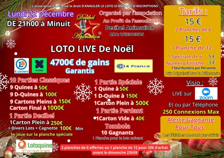 Loto du Lundi 22 Decembre