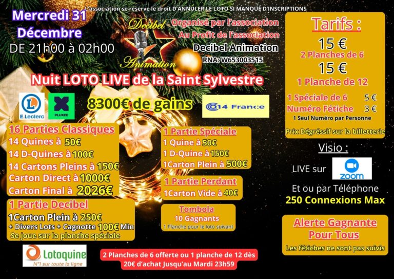 Loto du Mercredi 31 Decembre