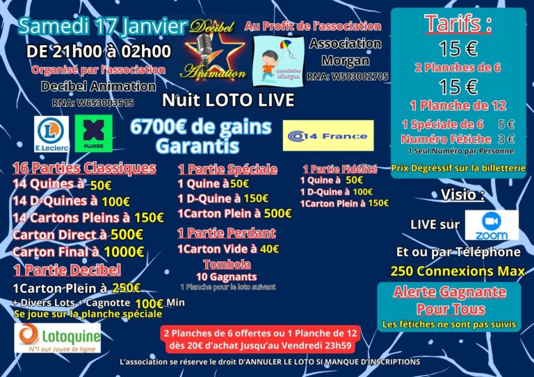 Loto du Samedi 17 Janvier
