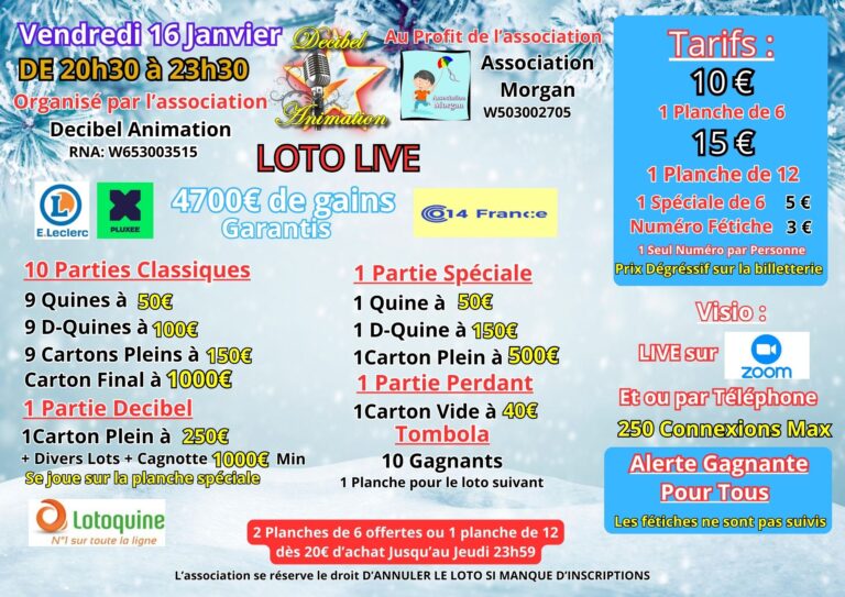 Loto du Vendredi 16 Janvier